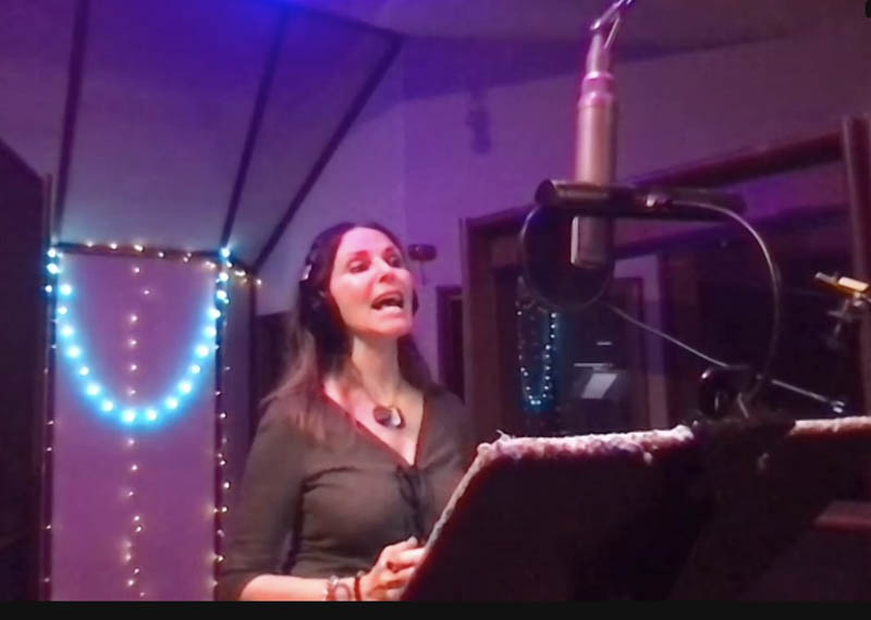 Gina Kronstadt, 'Feels So Good' vocals in action - recorded at Stagg Street Recording Studios (Van Nuys, California, USA)